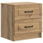 vidaXL Nočný stolík so zásuvkou 2 pcs Dub artisan 43 x 34,5 x 44,5 cm – Obrázok 3