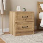 vidaXL Nočný stolík so zásuvkou 2 pcs Dub artisan 43 x 34,5 x 44,5 cm – Obrázok 4