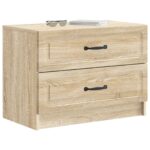 vidaXL Nočný stolík Dub sonoma 62 x 34,5 x 44,5 cm Kompozitné drevo – Obrázok 2