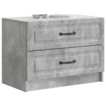 vidaXL Nočný stolík Betónovo sivá 62 x 34,5 x 44,5 cm Kompozitné drevo – Obrázok 2