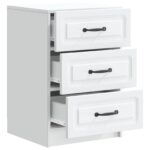 vidaXL Nočný stolík Biela 43 x 41 x 63,5 cm Kompozitné drevo – Obrázok 3
