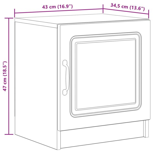 vidaXL Nočný stolík Dymový dub 43 x 34,5 x 47 cm Kompozitné drevo – Obrázok 10