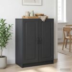 vidaXL Servírovacia skriňa Čierna 66 x 34,5 x 87 cm Kompozitné drevo