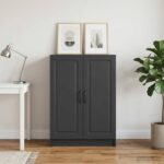 vidaXL Servírovacia skriňa Čierna 66 x 34,5 x 87 cm Kompozitné drevo – Obrázok 4