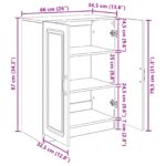 vidaXL Servírovacia skriňa Sivá sonoma 66 x 34,5 x 87 cm – Obrázok 11