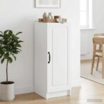 vidaXL Servírovacia skriňa Biela 33 x 34,5 x 87 cm Kompozitné drevo – Obrázok 4