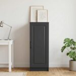 vidaXL Servírovacia skriňa Čierna 33 x 34,5 x 87 cm Kompozitné drevo – Obrázok 4