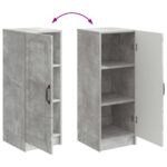 vidaXL Servírovacia skriňa Betónovo sivá 33 x 34,5 x 87 cm – Obrázok 11
