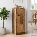 vidaXL Servírovacia skriňa Staré drevo 33 x 34,5 x 87 cm – Obrázok 4