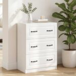 vidaXL Zásuvkový kabinet Biela 66 x 34,5 x 87 cm Kompozitné drevo – Obrázok 4