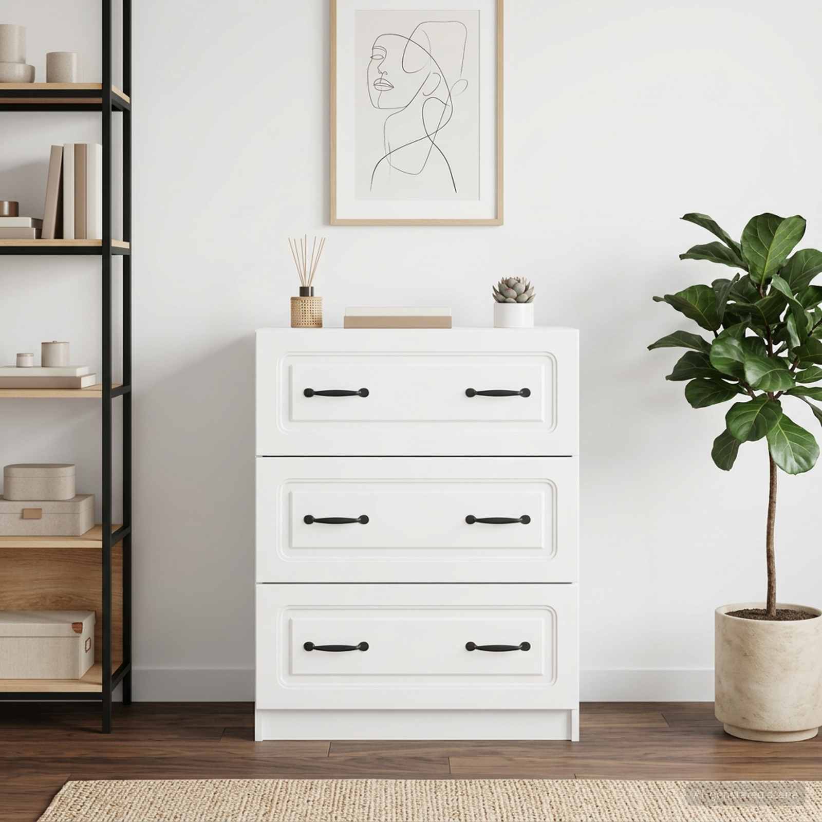 895759_1.jpg vidaXL Zásuvkový kabinet Biela s vysokým leskom 66 x 34,5 x 87 cm – Obrázok 1