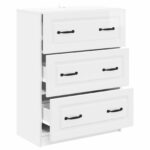 vidaXL Zásuvkový kabinet Biela s vysokým leskom 66 x 34,5 x 87 cm – Obrázok 3