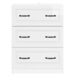 vidaXL Zásuvkový kabinet Biela s vysokým leskom 66 x 34,5 x 87 cm – Obrázok 4