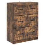 vidaXL Zásuvkový kabinet Dymový dub 66 x 34,5 x 87 cm Kompozitné drevo – Obrázok 2