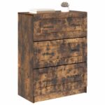 vidaXL Zásuvkový kabinet Dymový dub 66 x 34,5 x 87 cm Kompozitné drevo – Obrázok 3