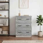 vidaXL Zásuvkový kabinet Sivá sonoma 66 x 34,5 x 87 cm – Obrázok 11