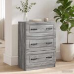 vidaXL Zásuvkový kabinet Sivá sonoma 66 x 34,5 x 87 cm – Obrázok 4