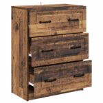 vidaXL Zásuvkový kabinet Staré drevo 66 x 34,5 x 87 cm – Obrázok 3