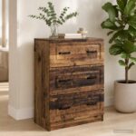 vidaXL Zásuvkový kabinet Staré drevo 66 x 34,5 x 87 cm – Obrázok 4