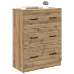 vidaXL Zásuvkový kabinet Dub artisan 66 x 34,5 x 87 cm – Obrázok 2