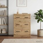 vidaXL Zásuvkový kabinet Dub artisan 66 x 34,5 x 87 cm – Obrázok 4