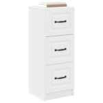 vidaXL Zásuvkový kabinet Biela 33 x 34,5 x 87 cm Kompozitné drevo – Obrázok 2