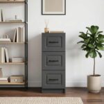 vidaXL Zásuvkový kabinet Čierna 33 x 34,5 x 87 cm Kompozitné drevo – Obrázok 11
