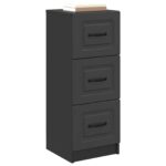 vidaXL Zásuvkový kabinet Čierna 33 x 34,5 x 87 cm Kompozitné drevo – Obrázok 2