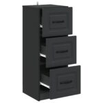 vidaXL Zásuvkový kabinet Čierna 33 x 34,5 x 87 cm Kompozitné drevo – Obrázok 3