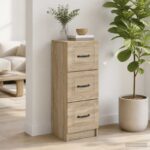 vidaXL Zásuvkový kabinet Dub sonoma 33 x 34,5 x 87 cm Kompozitné drevo – Obrázok 11