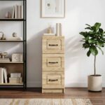 vidaXL Zásuvkový kabinet Dub sonoma 33 x 34,5 x 87 cm Kompozitné drevo – Obrázok 4