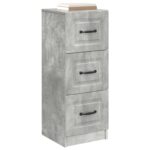 vidaXL Zásuvkový kabinet Betónovo sivá 33 x 34,5 x 87 cm – Obrázok 2