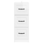 vidaXL Zásuvkový kabinet Biela s vysokým leskom 33 x 34,5 x 87 cm – Obrázok 4