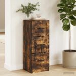 vidaXL Zásuvkový kabinet Dymový dub 33 x 34,5 x 87 cm Kompozitné drevo – Obrázok 11