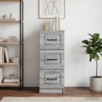 vidaXL Zásuvkový kabinet Sivá sonoma 33 x 34,5 x 87 cm – Obrázok 11