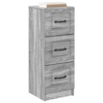 vidaXL Zásuvkový kabinet Sivá sonoma 33 x 34,5 x 87 cm – Obrázok 2