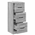 vidaXL Zásuvkový kabinet Sivá sonoma 33 x 34,5 x 87 cm – Obrázok 3