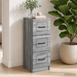 vidaXL Zásuvkový kabinet Sivá sonoma 33 x 34,5 x 87 cm – Obrázok 12