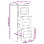 vidaXL Zásuvkový kabinet Staré drevo 33 x 34,5 x 87 cm – Obrázok 10