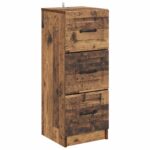 vidaXL Zásuvkový kabinet Staré drevo 33 x 34,5 x 87 cm – Obrázok 2