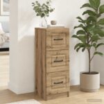 vidaXL Zásuvkový kabinet Dub artisan 33 x 34,5 x 87 cm – Obrázok 13