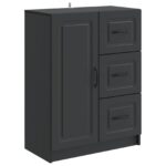 vidaXL Servírovacia skriňa Čierna 66 x 34,5 x 87 cm Kompozitné drevo – Obrázok 2