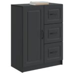 vidaXL Servírovacia skriňa Čierna 66 x 34,5 x 87 cm Kompozitné drevo – Obrázok 3