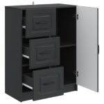 vidaXL Servírovacia skriňa Čierna 66 x 34,5 x 87 cm Kompozitné drevo – Obrázok 5