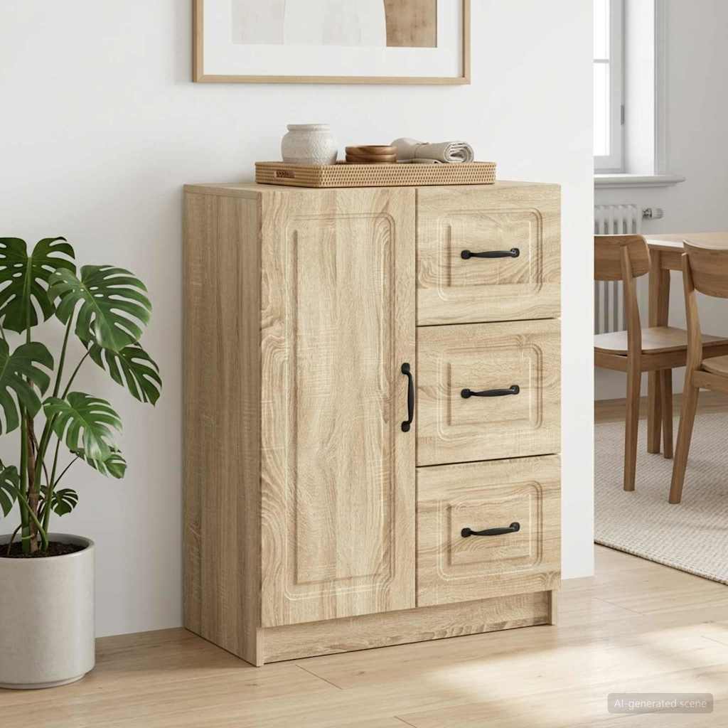 895777_1.jpg vidaXL Servírovacia skriňa so zásuvkou Dub sonoma 66 x 34,5 x 87 cm – Obrázok 1