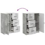 vidaXL Servírovacia skriňa so zásuvkou Betónovo sivá 66 x 34,5 x 87 cm – Obrázok 10