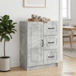 vidaXL Servírovacia skriňa so zásuvkou Betónovo sivá 66 x 34,5 x 87 cm – Obrázok 4