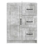 vidaXL Servírovacia skriňa so zásuvkou Betónovo sivá 66 x 34,5 x 87 cm – Obrázok 6