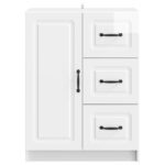 vidaXL Servírovacia skriňa Biela s vysokým leskom 66 x 34,5 x 87 cm – Obrázok 6