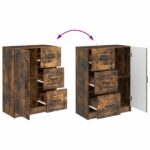 vidaXL Servírovacia skriňa so zásuvkou Dymový dub 66 x 34,5 x 87 cm – Obrázok 10